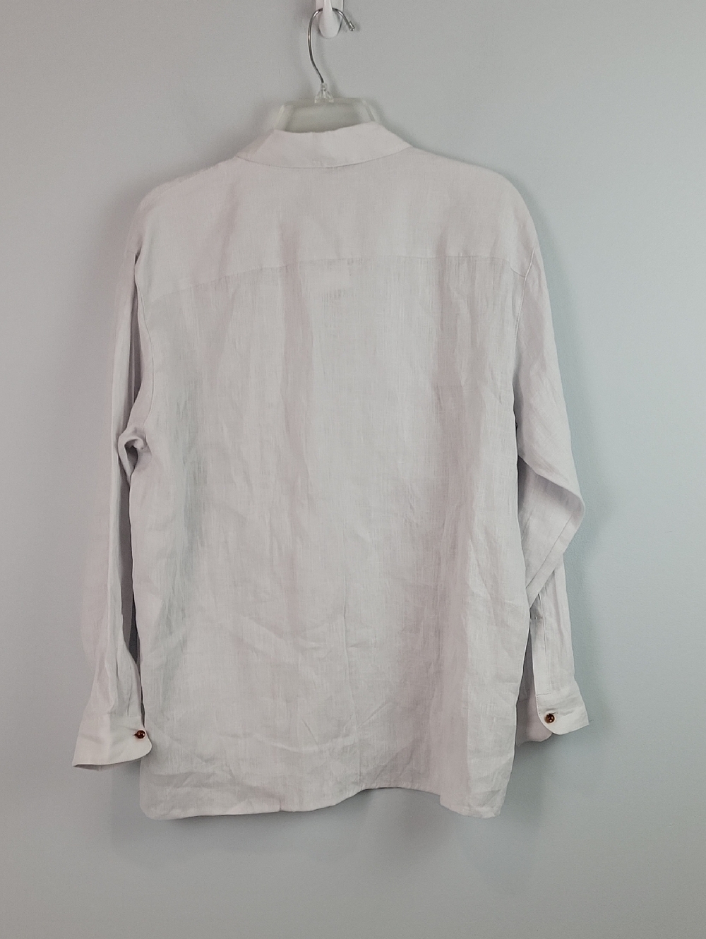 NEW Magaschoni gray linen button down shirt size medium - Picture 3 of 8